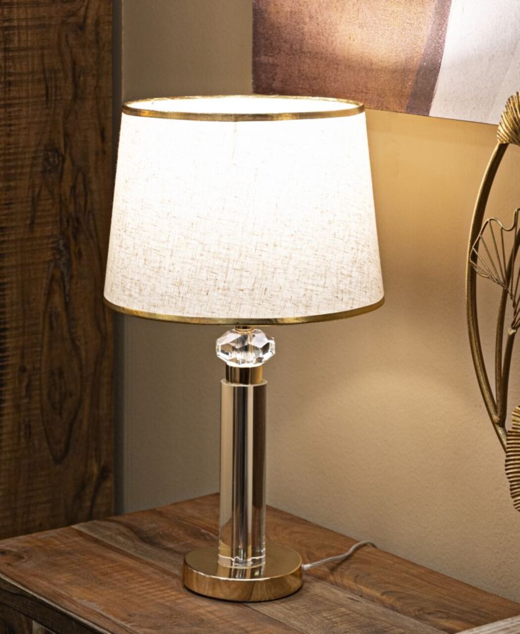 Lampa de masa, Mauro Ferretti, Praga, 1 x E27, 40W, 30x52.5 cm, fier/sticla, auriu - imagine 7